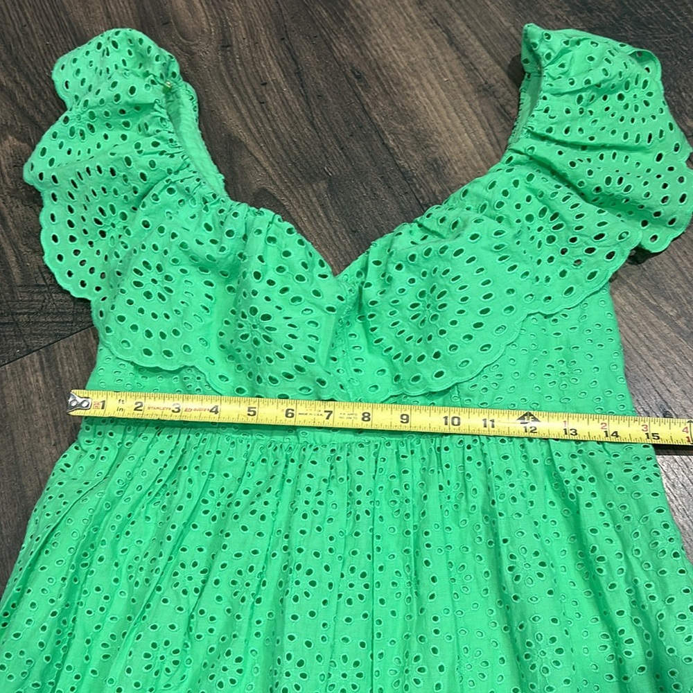 NWT Lilly Pulitzer Asteria Eyelet Babydoll Dress Cabana Green Size 0 - Picture 4 of 11